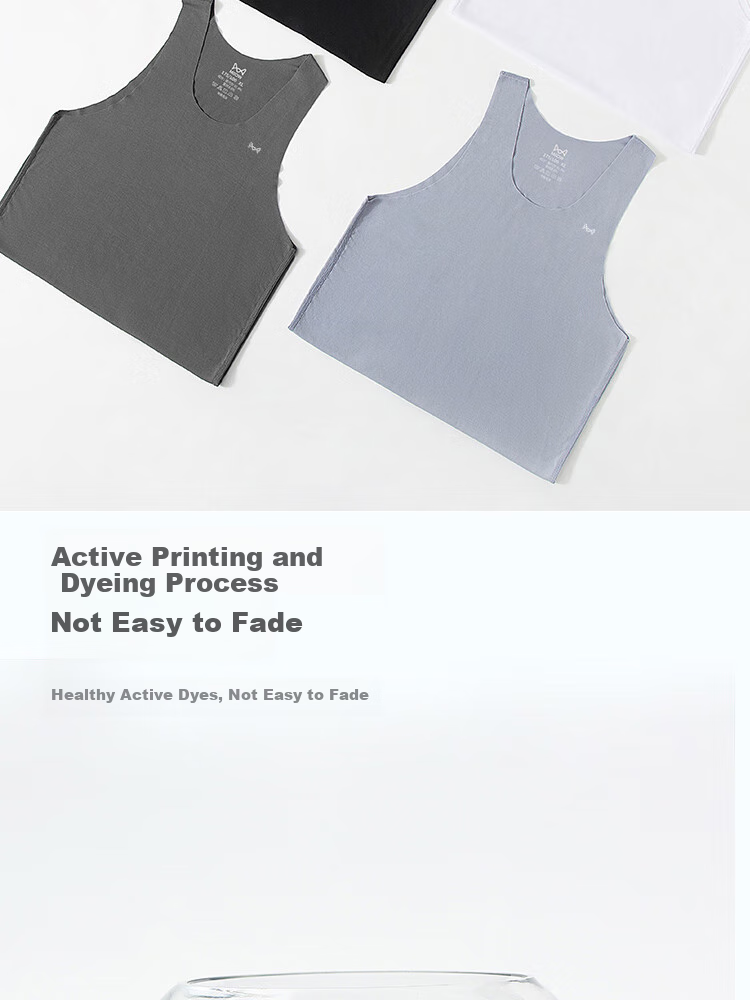 MiiOW Modal Men's Tank Top, Lightweight Summer Undershirt, Athletic Sleeveless Vest, Quick-Dry Seamless Underwear for Me 7
