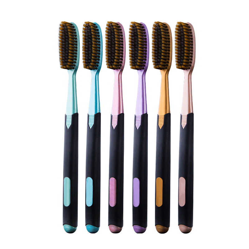 Gelunya [6 U-Shaped Large Head Toothbrushes] Luxury High-End Ultra-Fine Ultra-Soft Bristles Extended Wide-Head Household Toothbrushes