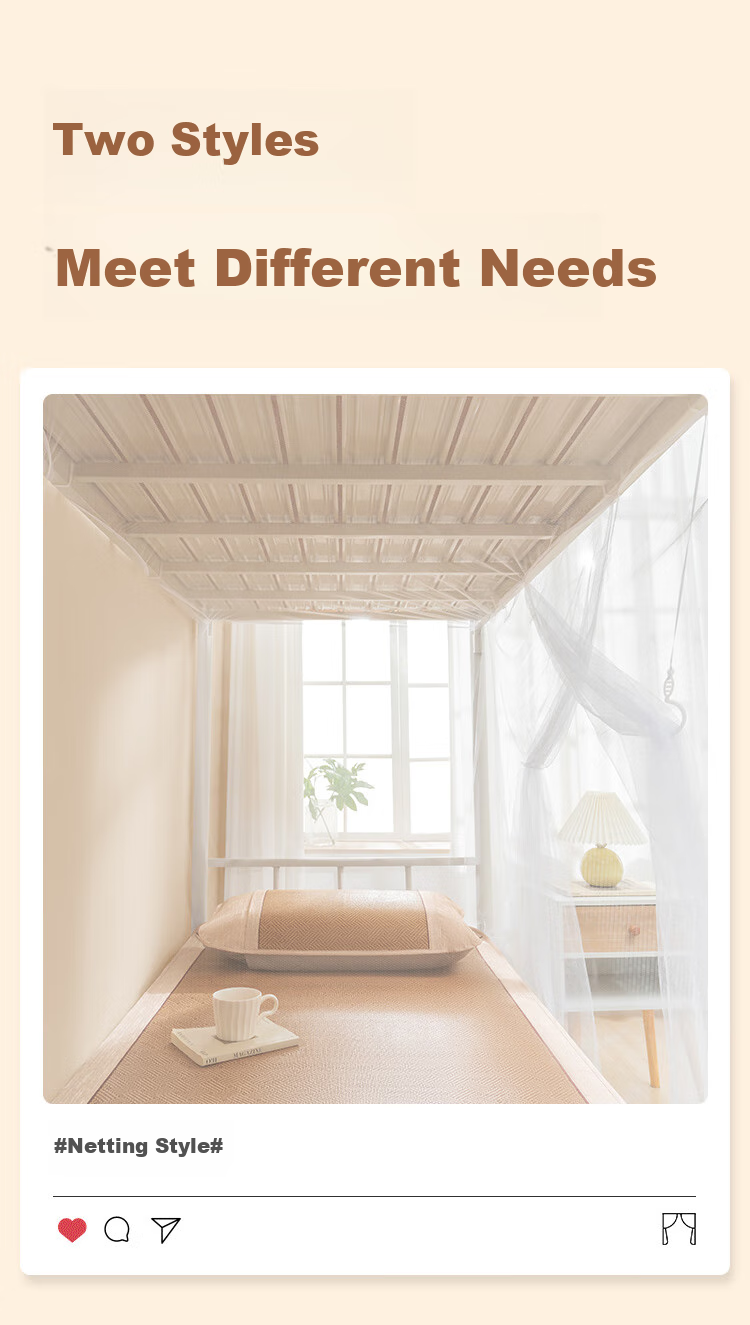 JD Jingzao Yarn Curtain Mosquito Net Bunk Bed Dormitory Essential for College Students - Dustproof Top 1.2m Bed 13