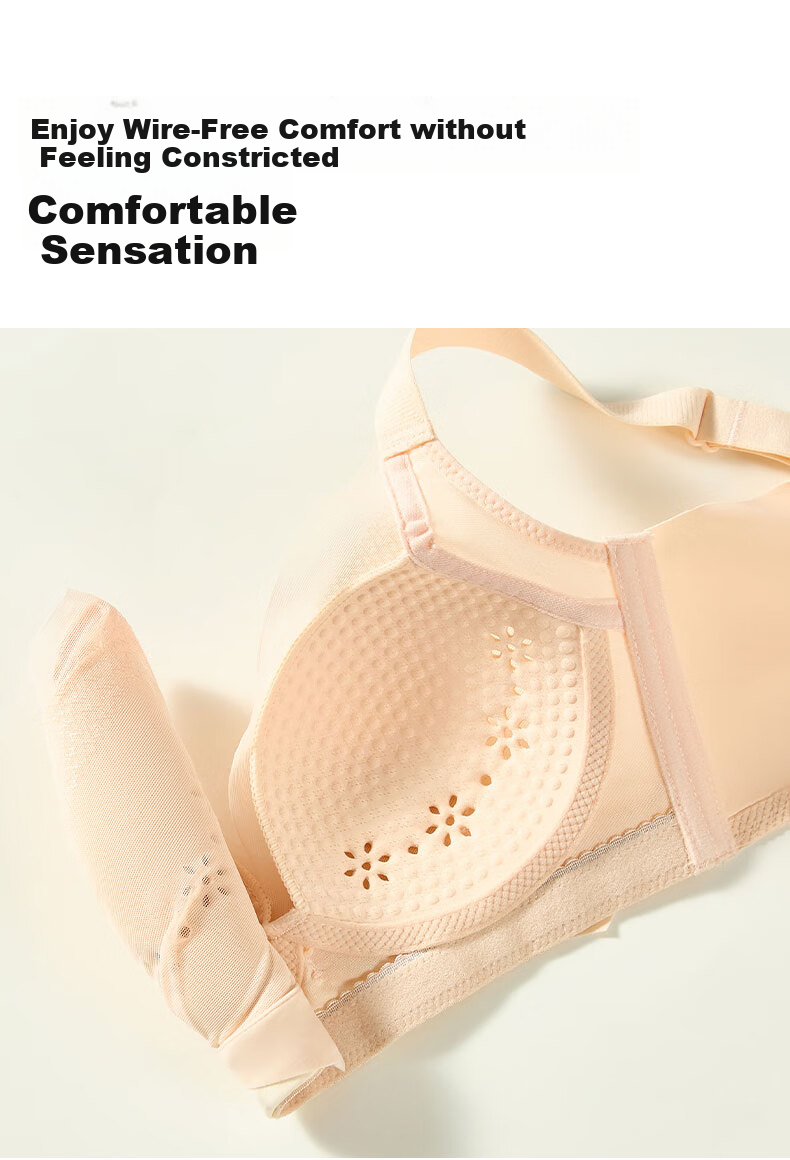 Bandgewoo Push-Up Bra for Women, Pure Desire Lace Seamless Wireless Thin Breathable Anti-Sagging Lift Invisible Brassiere 5