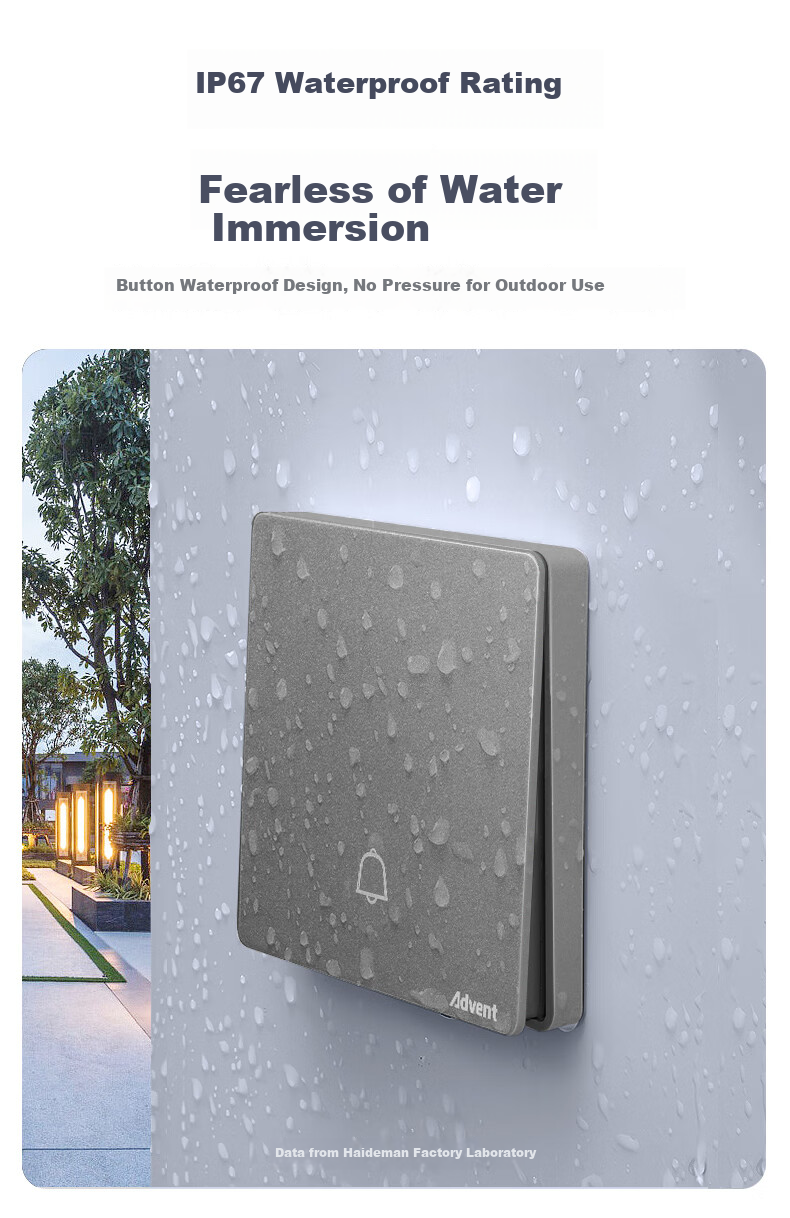 Advent FH861-GREY Transmitter, Wireless Doorbell with Self-Charging Battery And Individual Button (Cannot Be Used Separately) 3