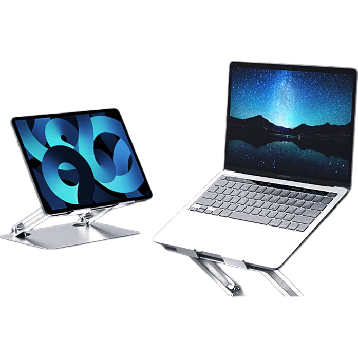 Jiasu Laptop Stand, Computer Stand, Cooling Stand, Aluminum Alloy Desk Stand, Laptop Riser, Suitable for Tablets, Laptops, Gaming Laptops And Other Devices, Silver Color