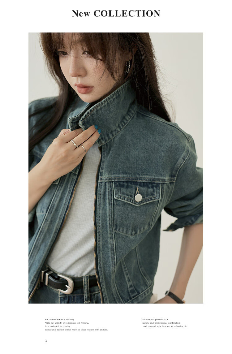 Mt [Japanese Street Style] Spring Collection, Casual Retro Colorful Denim Zip-Up Jacket 4