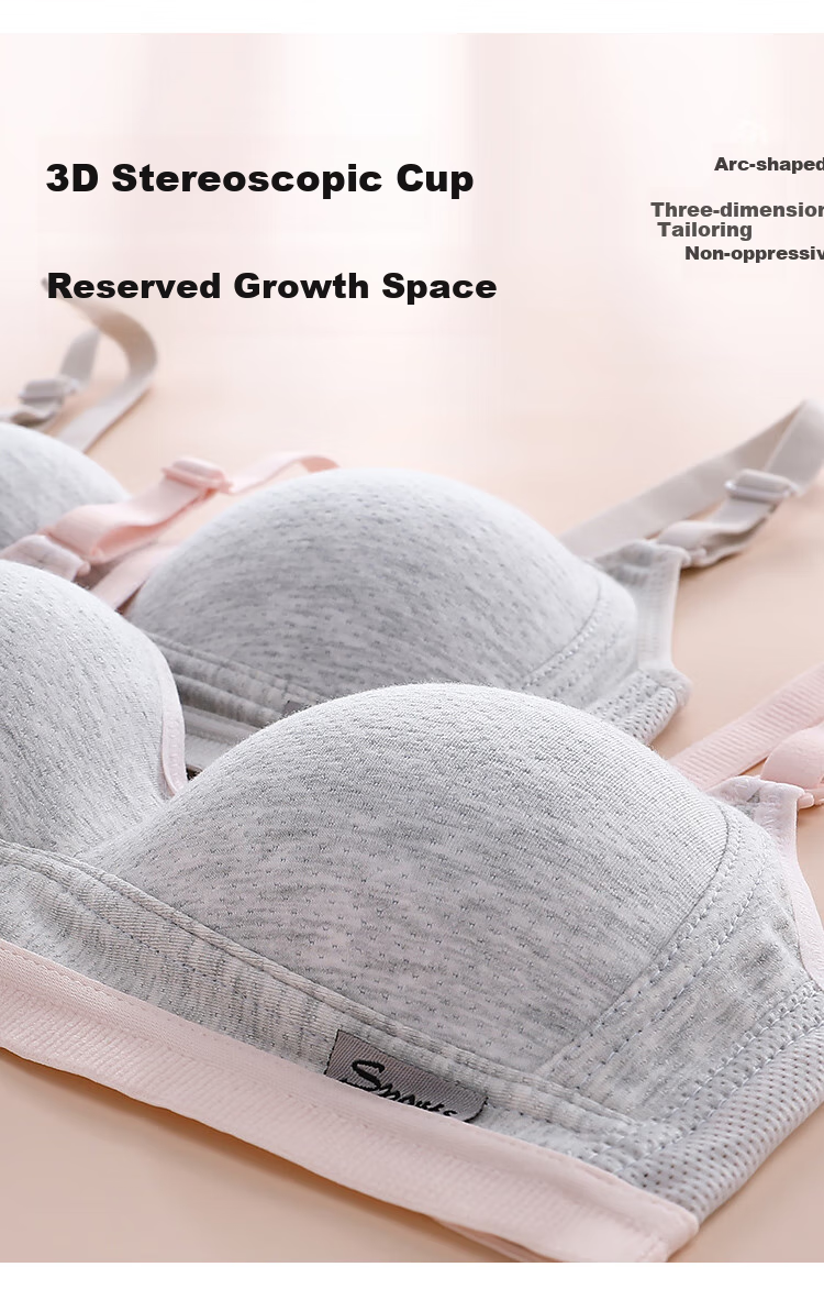 MiiOW Girls' Wireless Bra, Breathable Vest for Children, Seamless Underwear for Middle And High School Students in Puberty, Thin Style 10