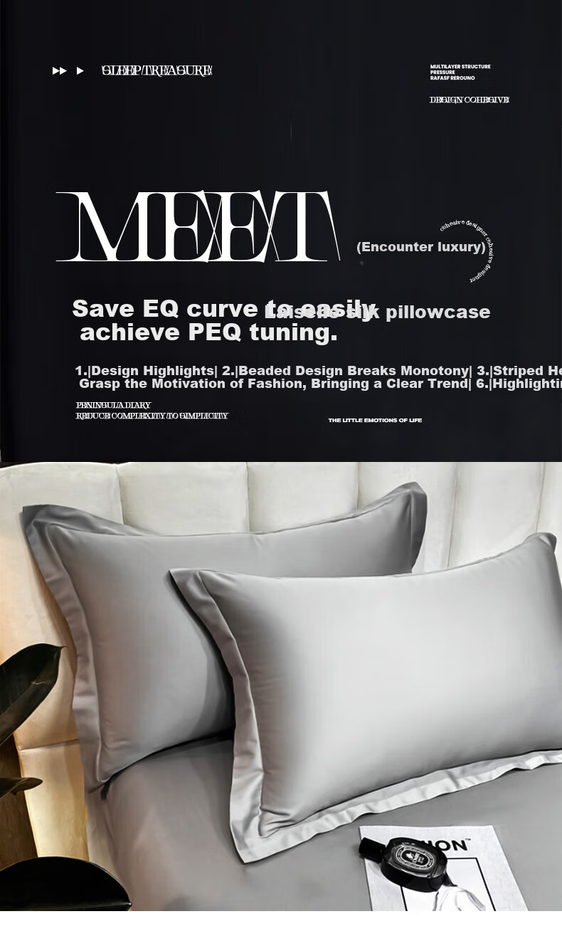 Wuyinliangpin Class A 60-Piece Lyocell Tencel Pillowcase Set, Home Use Washable Ice Silk Pillowcases, Fengya Gray 48*74cm 1