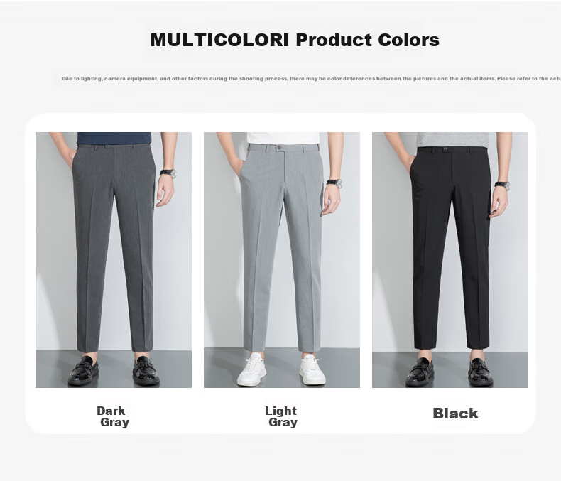 FIRS Men's Nine-Tenths Dress Pants, Straight-Leg Slim-Fit Casual Trousers for Young And Middle-Aged Men, Business Professional Work Pants, Long Pants for Office Wear 11