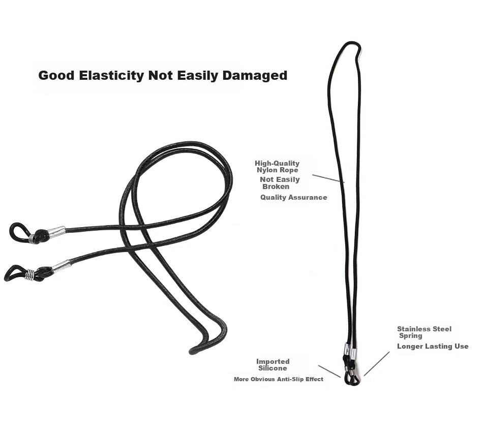 DRATRA Eyeglass Retainer Cord, Non-Slip Anti-Fall Glasses Chain, Neck Strap for Children And Adults, Anti-Loss Hanging Rope, Elastic Cord 3