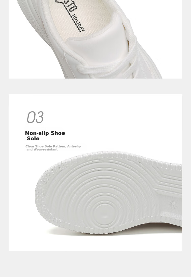 Dusto Thick-Soled Versatile Round-Toe White Sneakers for Women, 2026 New Popular Spring Style, Height-Increasing Shoes for Petite Women, Panda Shoes 7