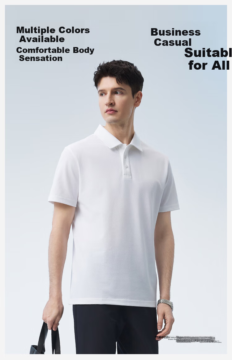 MuzhibaixiaoT Comfortable Short-Sleeve Polo Shirt for Men, Spring/summer Breathable Business Casual Collared White Xiaomao, Ink Black, 3XL 1