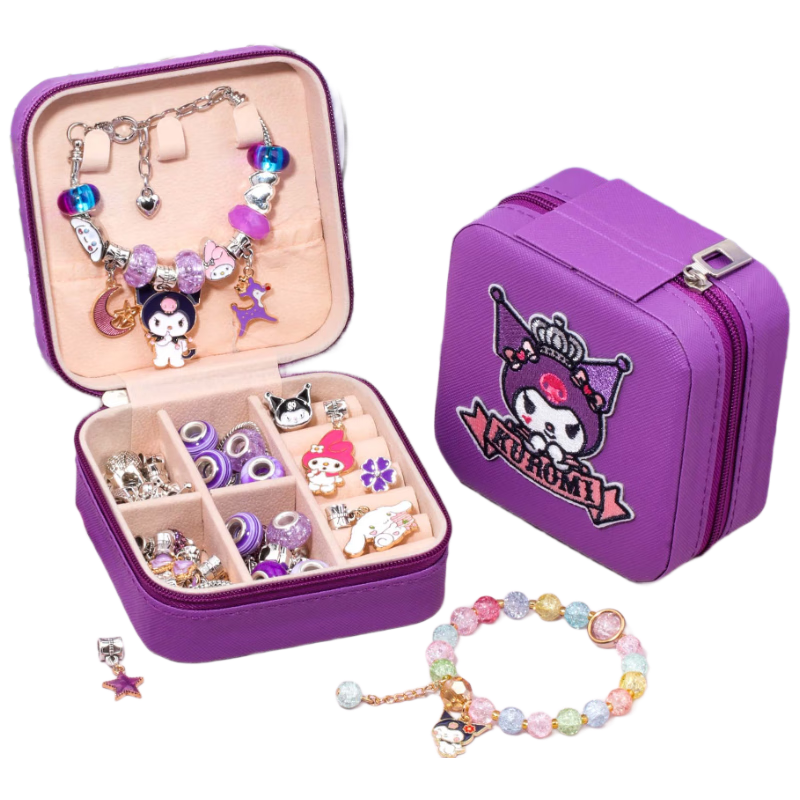 Leaixiang Kuromi Little Girl Bracelet Bead Jewelry Box Children's Toy Blind Box Poke Hole Fun Birthday Gift