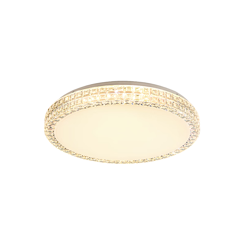 GUJIA LED Ceiling Light Luxury Crystal Imitation Eye Protection PR Light Living Room Bedroom Lamp 50CM - Three Colors [Installation Included]