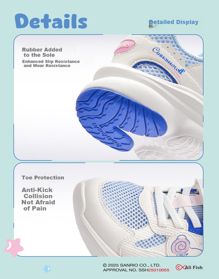 BALABALA Sanrio Kuromi Children's Shoes, Girls' Sneakers, Summer New Shoes, Sweet And Cool 8