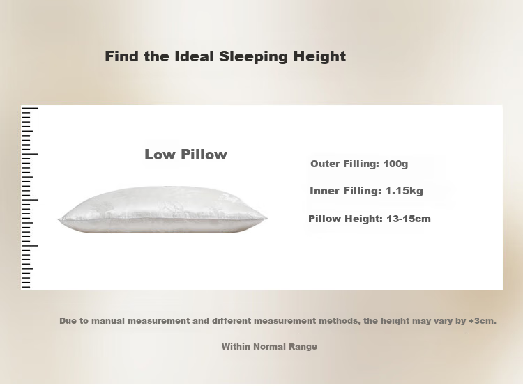 Ciyun Huagu Peony Silk Pillow, Pure Silk Pillow Core 100% Silk Filling, Net Weight 2.5 Jin (1.25 Kg), 48*74cm 4