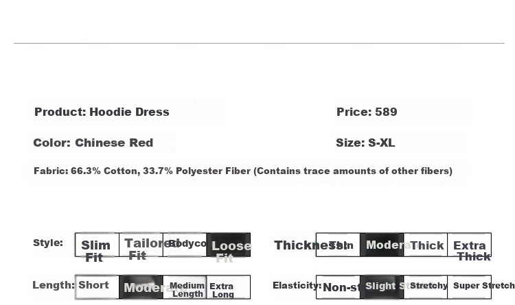Dme Hoodie Dress for Women, Spring And Autumn Season, Red Hooded Straight Long-Sleeve Loose Sweatshirt Elegant Dress, China Red, S 11