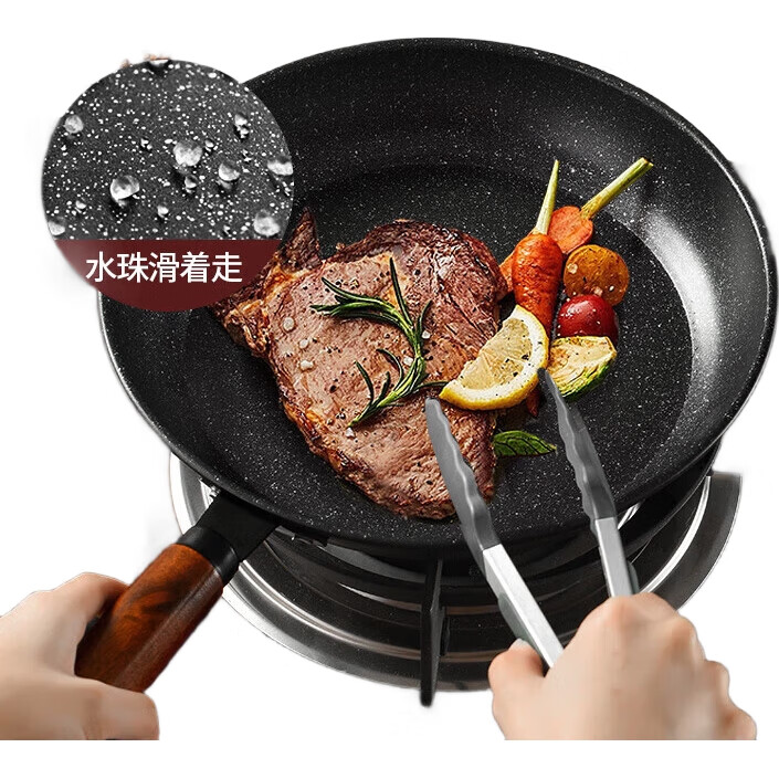 Сковорода Maxcook с антипригарным покрытием, 28 см, плоское дно, для стейков и блинов, подходит для газовых и индукционных плит, MCJ3682