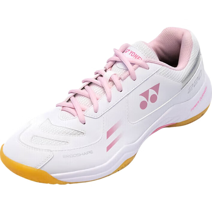 Кроссовки для бадминтона YONEX SHB220CR, мужские, унисекс, белые с розовым, размер 37