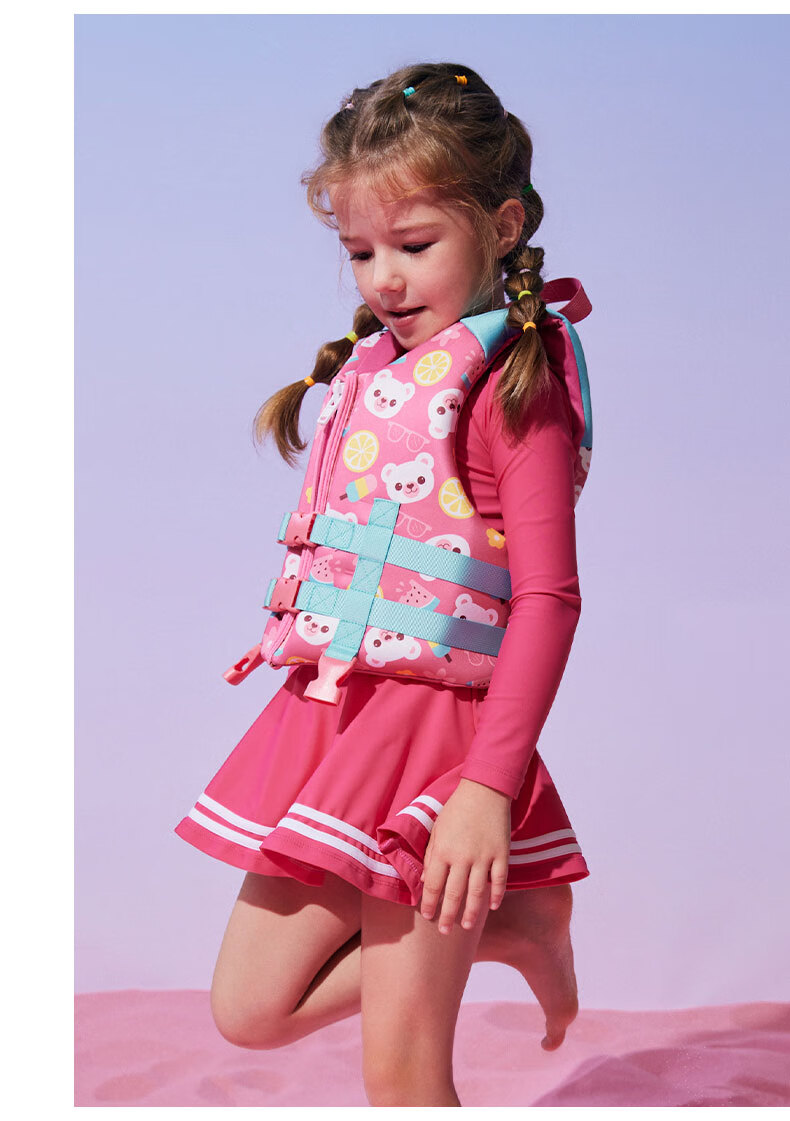 WATERTIME Children's Life Jacket Buoyancy Swim Vest Baby Life Jacket Inflatable-Free Swimming Gear Diving Bear L 3