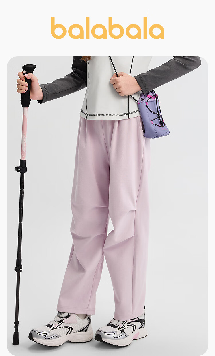 BALABALA Balaone Girls' Long Pants, Children's Trousers, Autumn Moisture-Wicking Paratrooper Pants, 208325108007 1
