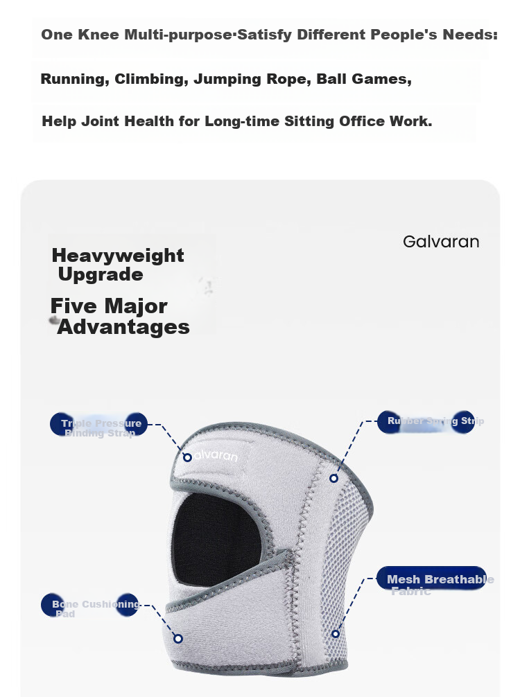 GALVARAN Knee Brace for Men And Women, Sports Knee Support with Meniscus Protection, Hiking Badminton Patellar Strap Running Protective Gear 3