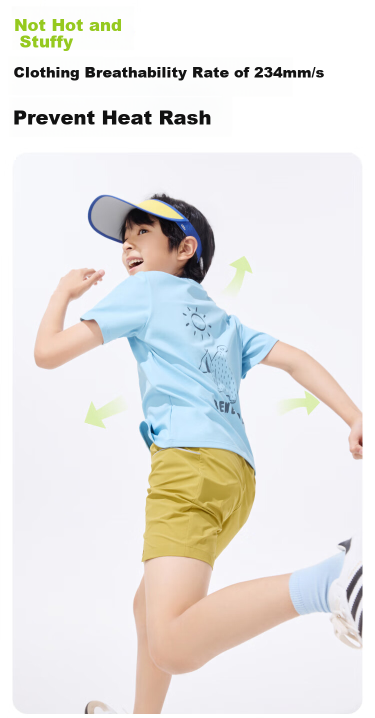 Beneunder Children's Short-Sleeve Cotton-Feel Quick-Dry Sports T-Shirt for Boys And Girls DR992 Cherry Pink - Frost Milk White 130 9
