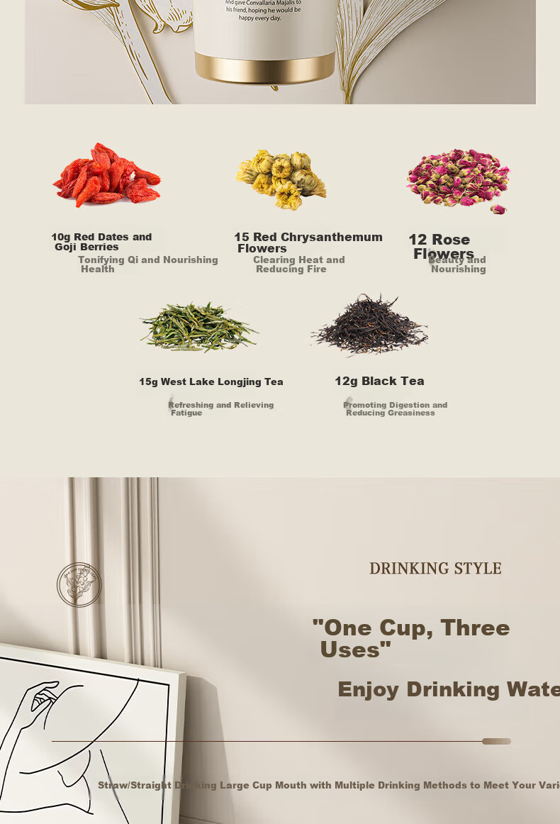 Mixiaoshu Insulated Mug for Women, Stylish Coffee Cup with Ceramic Inner Liner, Mid-Autumn Festival Birthday Gift for Girlfriend Or Wife, Water Bottle 8