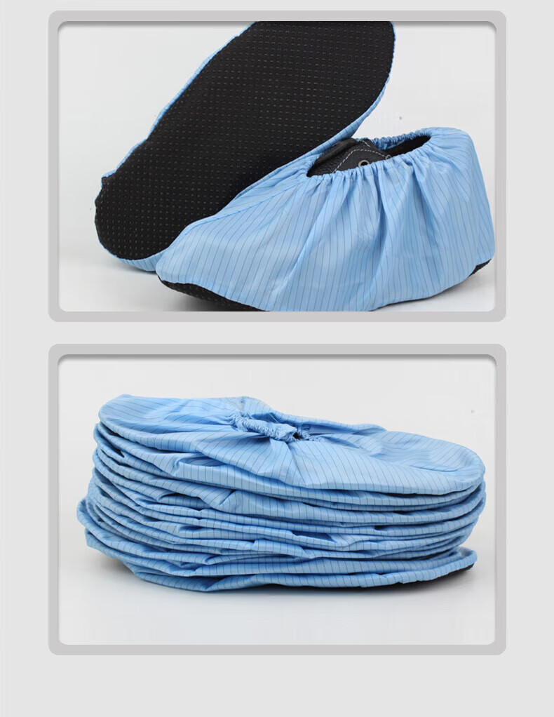 Yigongding Anti-Static Shoe Covers Thickened Soft Sole Breathable Non-Slip Foot Covers for Cleanroom Laboratory Reusable Washable One Size Fits All [5 Pairs] 5