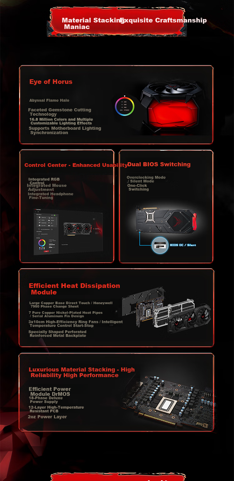 Hanxun AMD RADEON RX 9070XT Dark Dog OC Overclocking, 16GB New Unopened Gaming Graphics Card for AAA Titles, Desktop AI Intelligent Learning 3