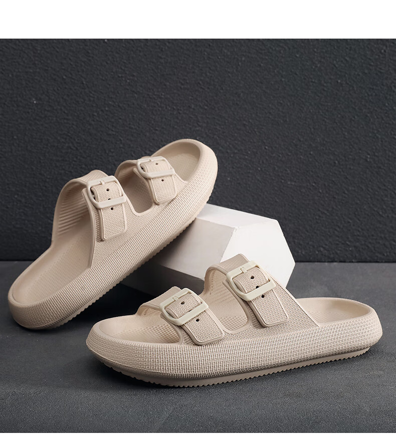 GUOLUOFEI Summer Men's Outdoor Thick Sole Slip-On Anti-Slip Beach Sandals Black Size 42-43 9