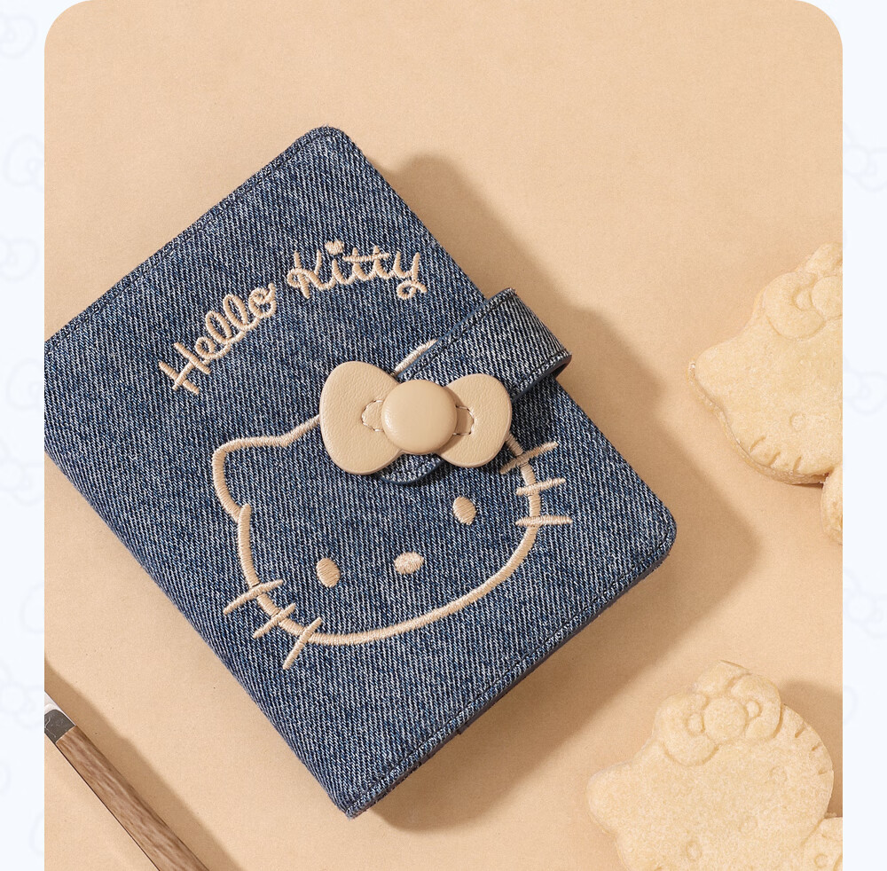Toutou Birthday Gift, Hello Kitty Wallet, Cute Denim ID Holder, Bank Card Case, Sanrio, for Girlfriend 5