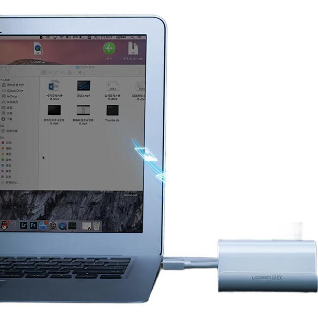 UGREEN USB 3.0 Hub, 3-портовый концентратор, док-станция с кард-ридером SD/TF и портом питания