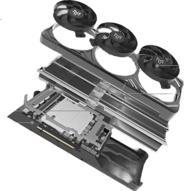 Видеокарта Yingchi GeForce RTX 5070 Ti Metal Master Black Edition OC, 16GB GDDR7, DLSS 4, E-Sports Gaming Design Editing AI Graphics Card
