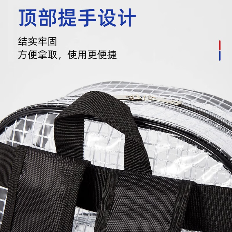 BAIGE PVC Dust-Free Reinforced Mesh Cleanroom Workshop Storage Transparent Backpack Tool Bag 17-inch Black CW496904