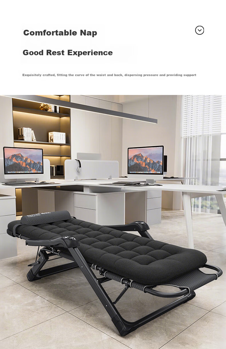 Restar Folding Bed Lounger, Office Nap Bed, Hospital Companion Care Folding Chair, Seatable And Reclining Chair with Cotton Pad 3
