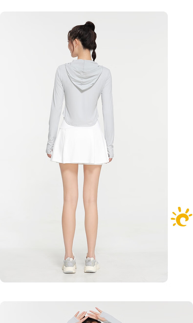 Fandimu Women's Sports Set, UV Protection, Breathable, Lightweight, Comfortable, Slim-Fit Sun Protection Clothing with Short Skirt, Two-Piece Set for Summer Outdoor Wear 7