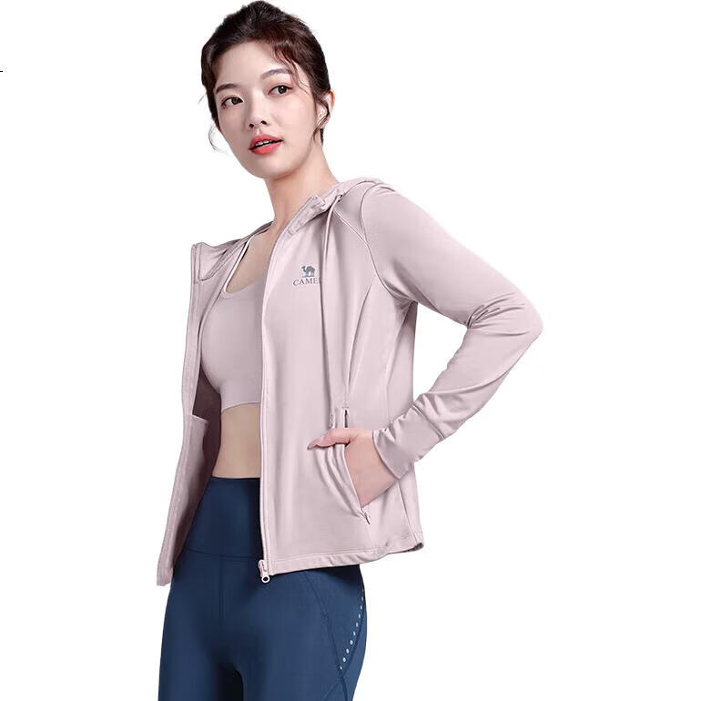 CAMEL Women's Yoga Wear, Autumn And Winter Fleece-Lined Jacket, Slim-Fit Fitness Clothing, Long-Sleeve Running Top, Cardigan Sportswear Y23CA40021