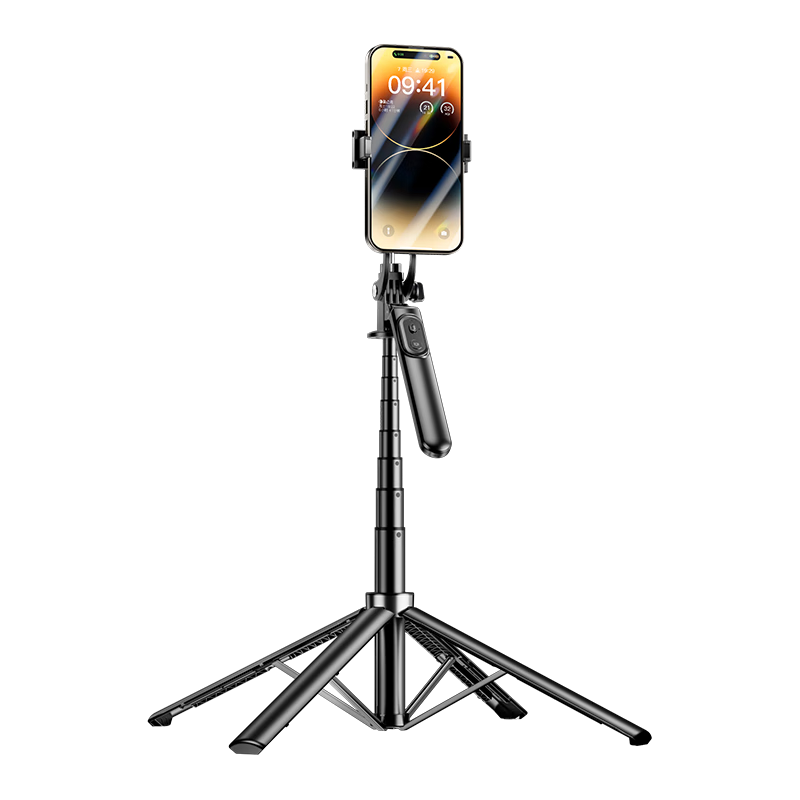CRENOV [1.85m Four-Legged Tripod] Selfie Stick, Phone Stand, Floor-Standing Anti-Shake Selfie Device, 360-Degree Rotation, Fully Automatic Multi-Functional Gimbal for Live Streaming, Travel, And Video Recording