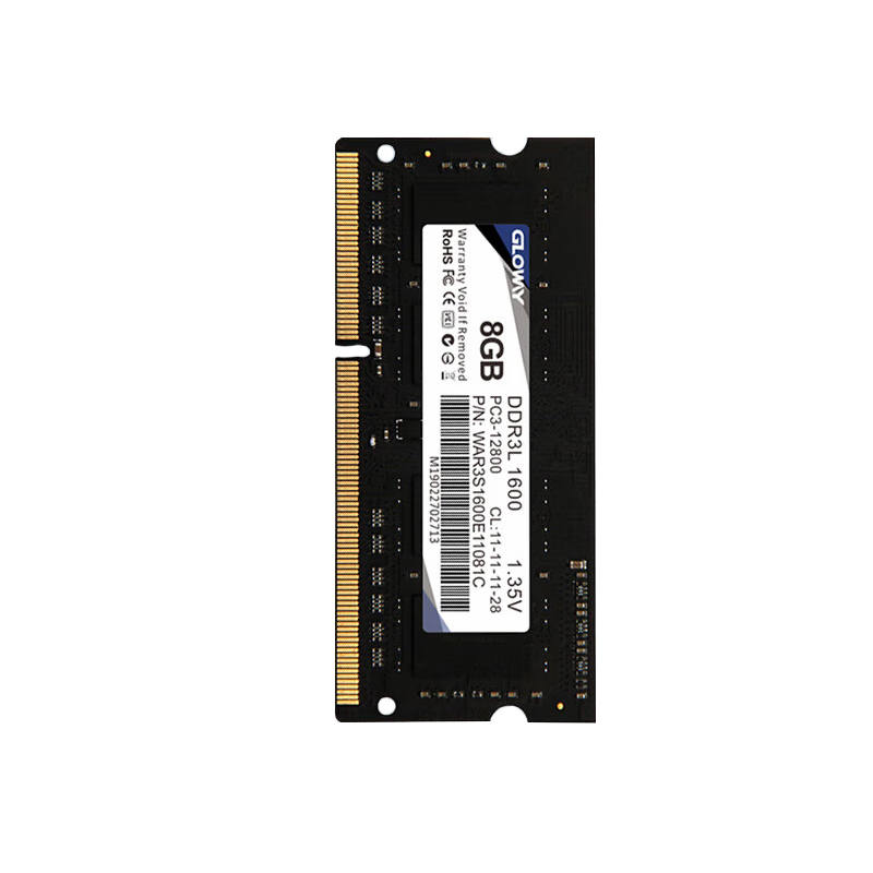 Gloway 8GB DDR3L 1600 Laptop Memory Module, Zhanjiang Piao, Premium Chips, CL11, AI Computer Accessory Upgrade