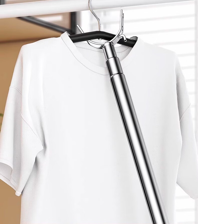 40,000km Stainless Steel Telescopic Clothes Drying Rod Fork Household Extendable Support Pole Balcony Hanger Rod 2