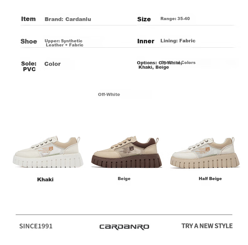 CARDANRO Women's Casual Shoes, 2025 New Thick-Soled Mesh Sneakers, Spring And Summer Women's Shoes, Small Size Breathable Comfortable Versatile Sports Shoes 3