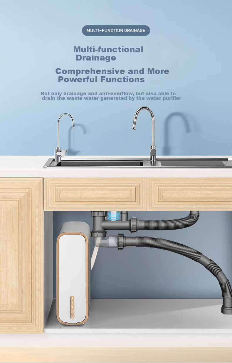ARROW Kitchen Sink Drain Pipe Three-Way Fitting Set, Dishwashing Basin Drainage System, Sink Drainage Pipe 12