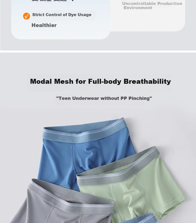 Hzasz Youth Cotton Underwear for Boys, No Chafing, Boys' Boxer Briefs, No Pinching PP, Mid to Big Kids Puberty Shorts 2