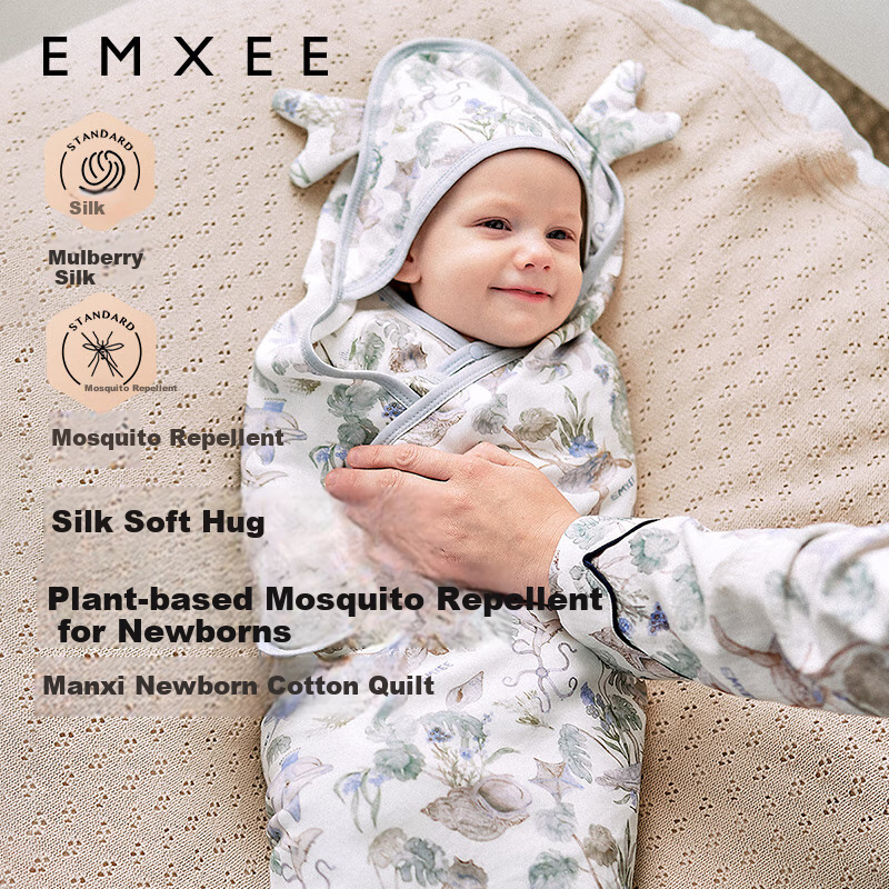 EMXEE Baby Swaddle Blanket, Spring And Summer Newborn Mulberry Silk Swaddle, Infant Wrap Blanket, Newborn Swaddling Cloth