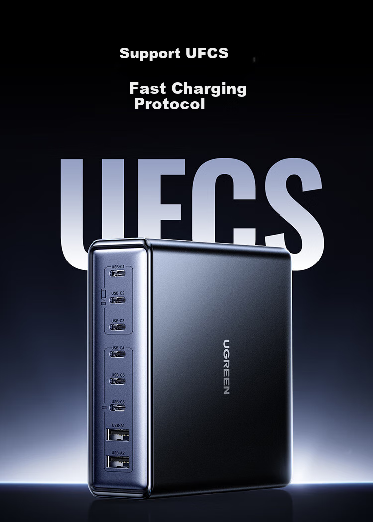 UGREEN 200W Gallium Nitride Charger, Desktop Charging Station, Multi-Port Type-C PPS/PD 100W Fast Charger, Suitable for Apple 18/17 MacBook Pro Laptops And Smartphones 14