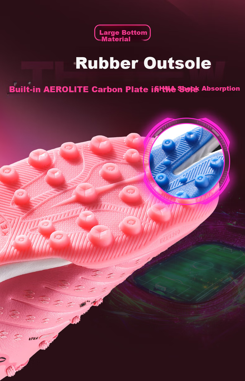 KELME Men's Soccer Cleats, Adult Master 2.0 TF Turf Cleats, Non-Slip Shock-Absorbing Professional Competition Shoes, Pink, Size 44 4