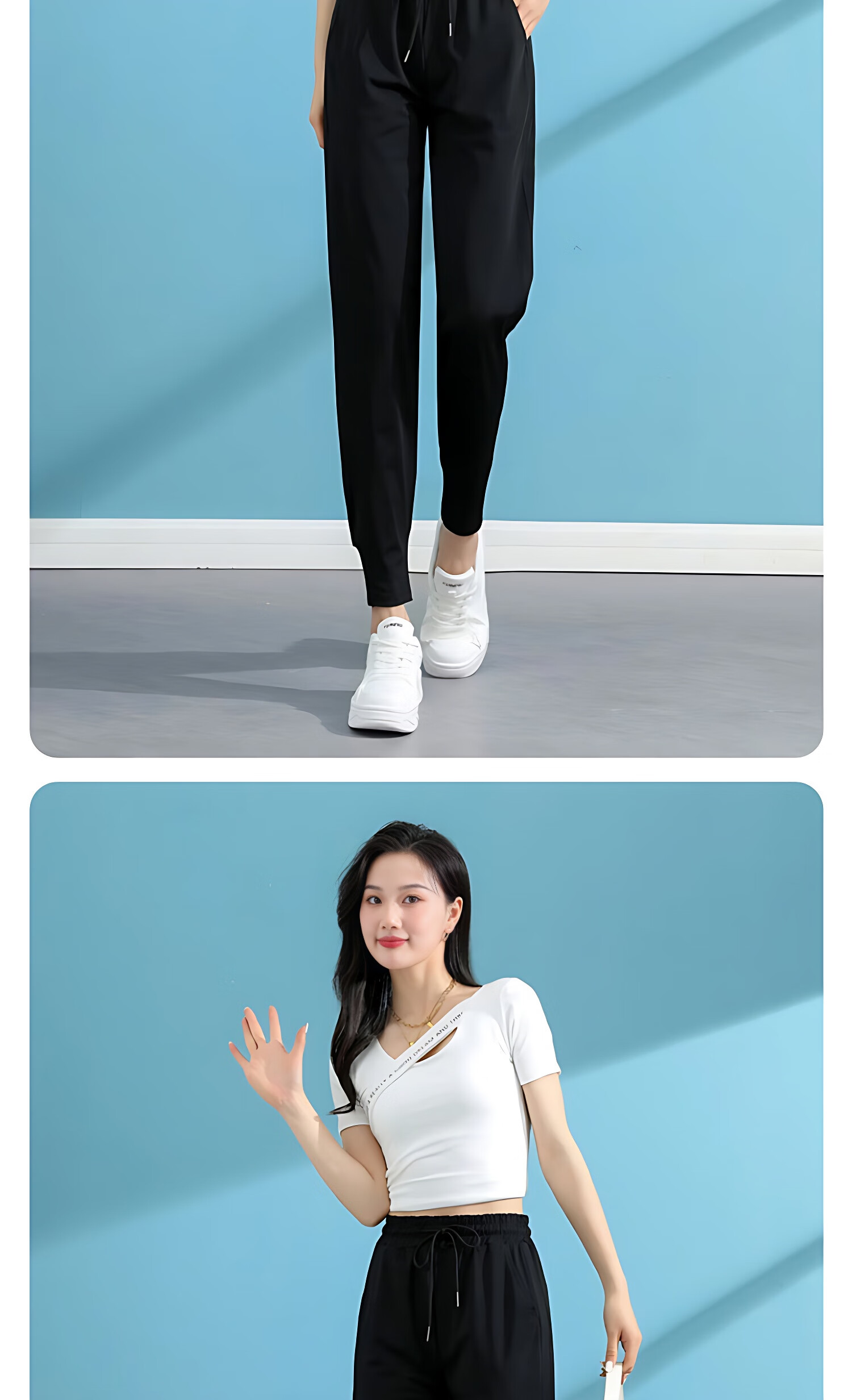 LangSha Ice Silk Sports Pants for Women, Summer Lightweight Loose Casual Pants, Harem Joggers, Black Slimming Quick-Dry Women's Trousers 11