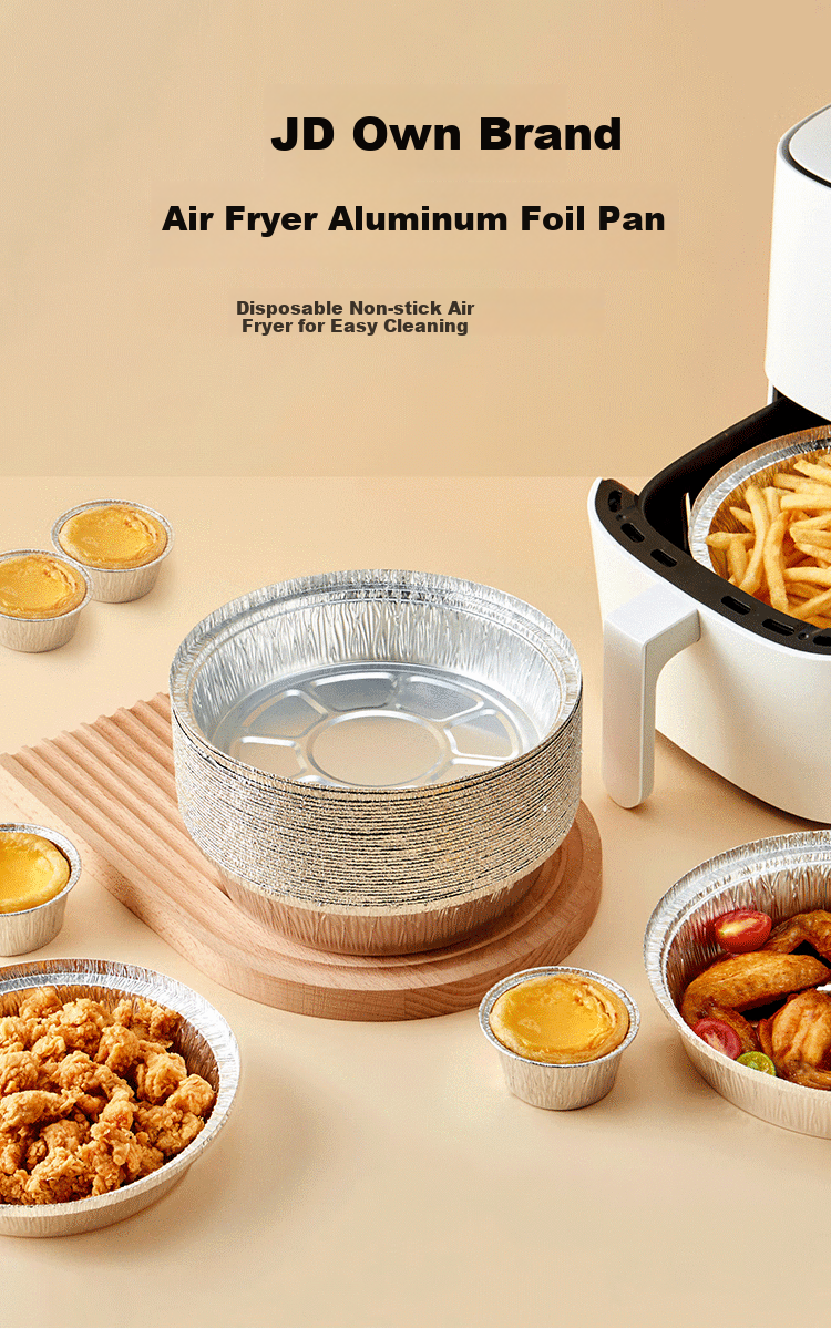 JD Original Air Fryer And Oven Aluminum Foil Baking Trays, for Barbecue And Camping, Diameter 18.4cm [15 Pieces] 1