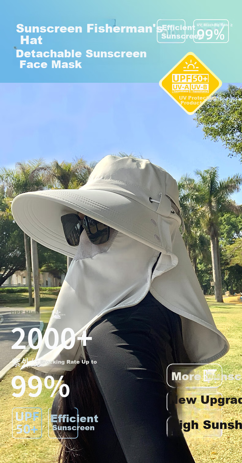 TUCANO Sun Protection Hat, Unisex Sun Hat, Fishing Hat, Hiking Cap, Sun Hat, Outdoor UV Protection Neck Guard Hat for Me 1