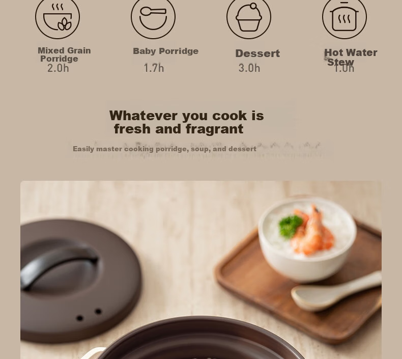 Joyoung Electric Stew Pot, Electric Clay Pot, Electric Stewing Cup, Soup Pot, High-Temperature Porcelain Bird's Nest Stew Pot, Porridge Cooking Tool, Specialized Pot for Stewing, 3L Large Capacity GD317 16
