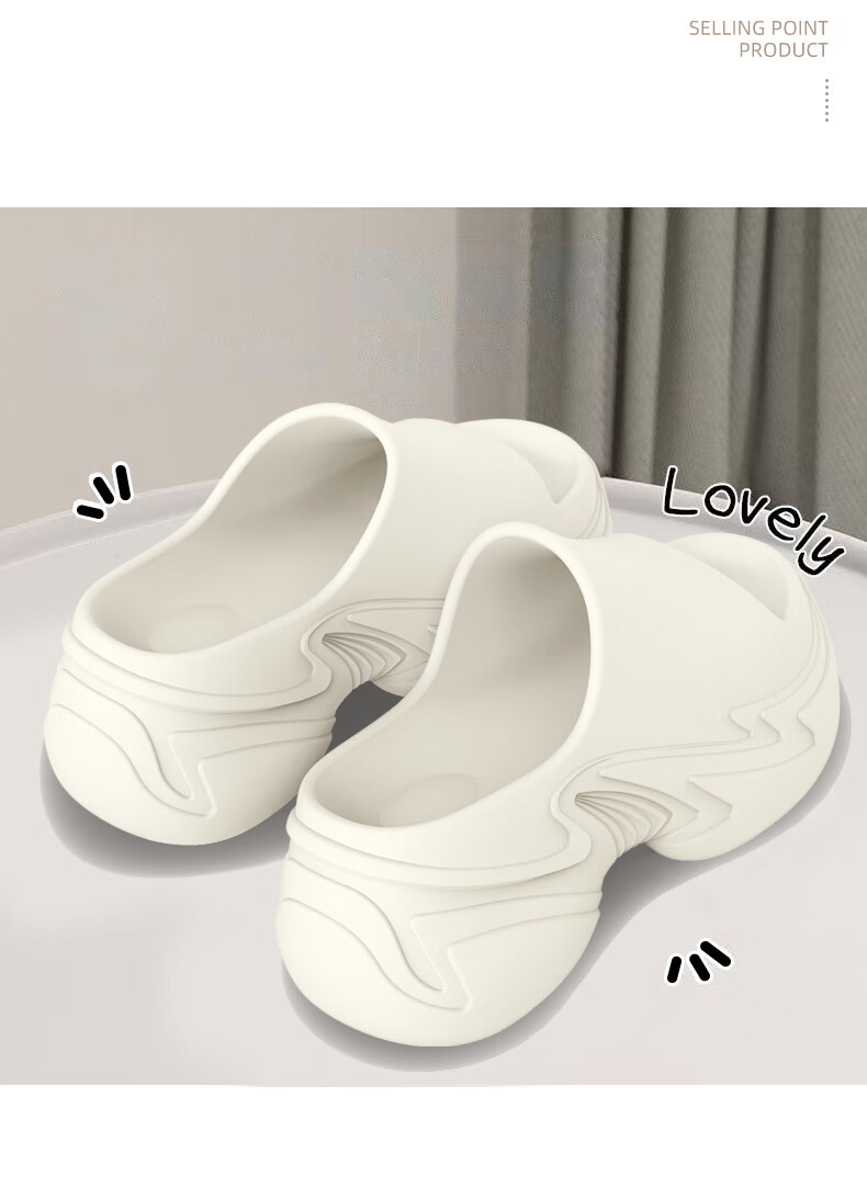 Qisefang Thick-Soled Slippers for Women, Outdoor Wear, Height-Increasing Heel, Summer Beach Platform, Non-Slip Home Sandals, White, Size 38-39 7