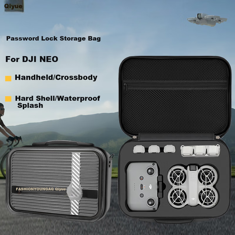 Qiye Storage Bag, Hard Shell Organizer Box, Password Lock, Suitable for DJI Neo Drone Accessories Storage Case, Single Shoulder Bag, Crossbody Bag, Handheld Case